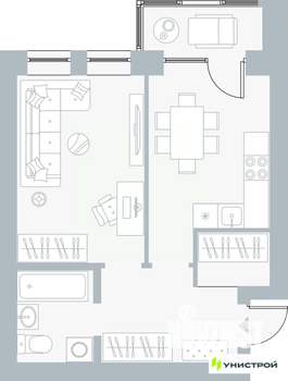 1-к квартира, вторичка, 40м2, 2/5 этаж