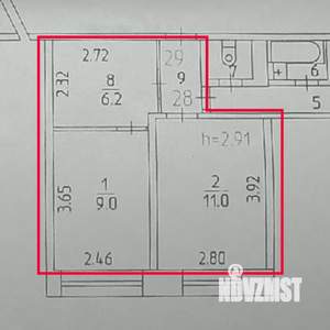 2-к квартира, вторичка, 28м2, 2/3 этаж