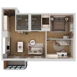 3-к квартира, вторичка, 59м2, 8/9 этаж