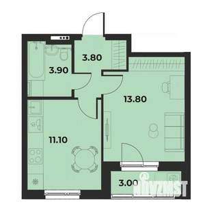1-к квартира, вторичка, 34м2, 4/15 этаж