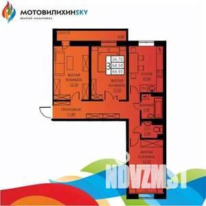 3-к квартира, вторичка, 64м2, 1/8 этаж
