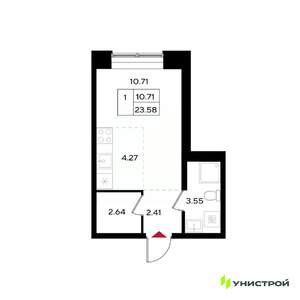 1-к квартира, вторичка, 24м2, 9/25 этаж