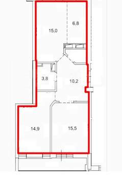 3-к квартира, вторичка, 68м2, 9/19 этаж