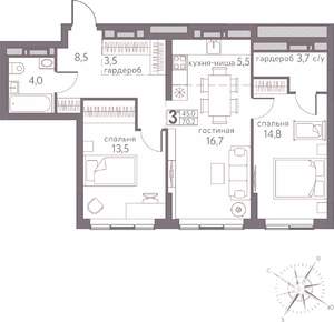 Студия квартира, строящийся дом, 70м2, 18/20 этаж