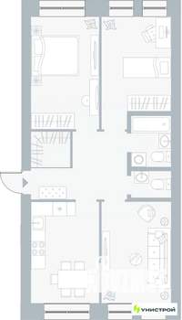 3-к квартира, вторичка, 71м2, 1/5 этаж