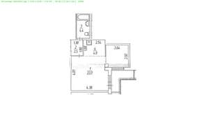 1-к квартира, вторичка, 35м2, 6/15 этаж