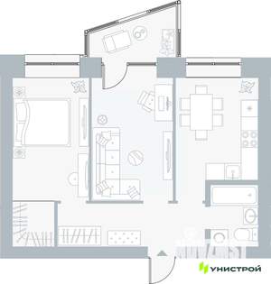 2-к квартира, вторичка, 52м2, 4/5 этаж