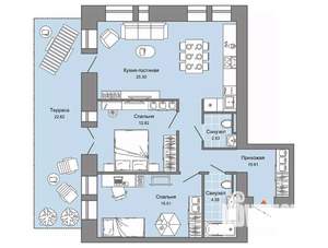 2-к квартира, вторичка, 78м2, 5/12 этаж