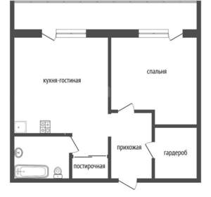 2-к квартира, вторичка, 50м2, 3/18 этаж