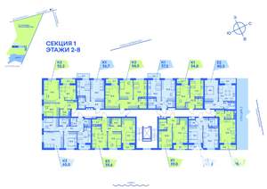 2-к квартира, вторичка, 55м2, 5/9 этаж