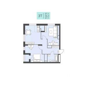 3-к квартира, вторичка, 57м2, 20/22 этаж