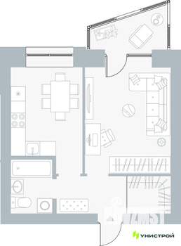 1-к квартира, вторичка, 40м2, 4/5 этаж