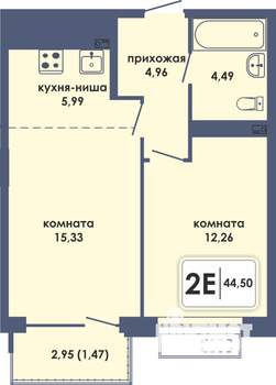 2-к квартира, вторичка, 45м2, 3/10 этаж