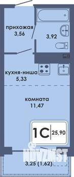 Студия квартира, вторичка, 26м2, 6/10 этаж