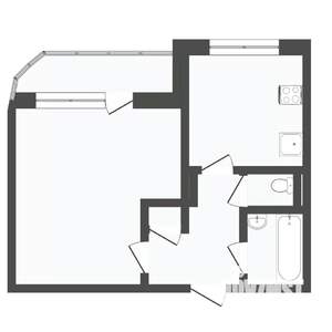 1-к квартира, вторичка, 34м2, 4/9 этаж