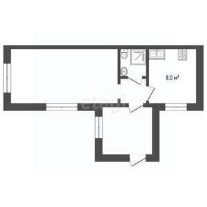 2-к квартира, вторичка, 42м2, 1/2 этаж