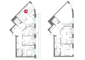 6-к квартира, вторичка, 182м2, 8/9 этаж