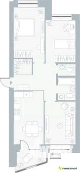 3-к квартира, вторичка, 76м2, 2/5 этаж