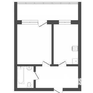 1-к квартира, вторичка, 46м2, 8/25 этаж