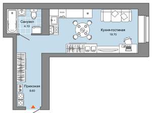 Студия квартира, вторичка, 32м2, 2/8 этаж