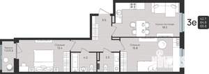 3-к квартира, вторичка, 66м2, 6/6 этаж