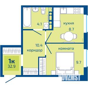 1-к квартира, вторичка, 33м2, 2/8 этаж