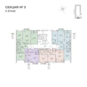 3-к квартира, строящийся дом, 90м2, 5/6 этаж