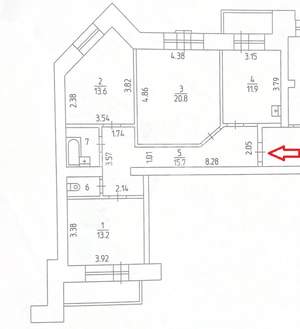3-к квартира, вторичка, 80м2, 7/15 этаж