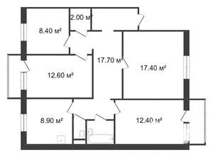4-к квартира, вторичка, 86м2, 4/9 этаж