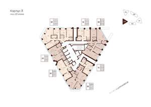 2-к квартира, строящийся дом, 58м2, 23/28 этаж