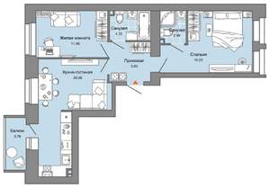 2-к квартира, вторичка, 61м2, 8/8 этаж