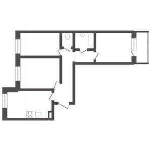 3-к квартира, вторичка, 71м2, 7/16 этаж