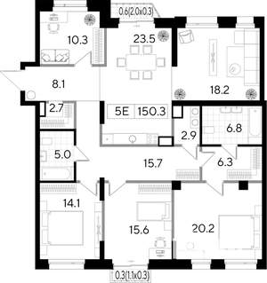 Студия квартира, вторичка, 150м2, 3/8 этаж