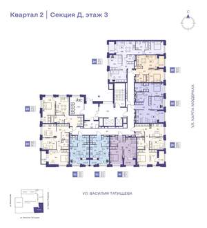 3-к квартира, строящийся дом, 70м2, 3/16 этаж
