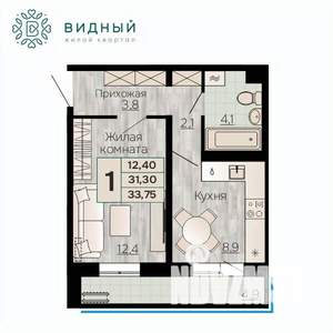 1-к квартира, вторичка, 34м2, 5/8 этаж
