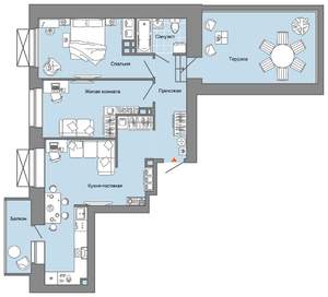 2-к квартира, вторичка, 74м2, 8/8 этаж