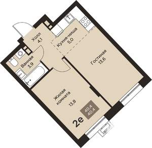 2-к квартира, вторичка, 40м2, 3/9 этаж