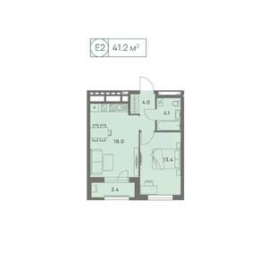 2-к квартира, вторичка, 41м2, 6/25 этаж