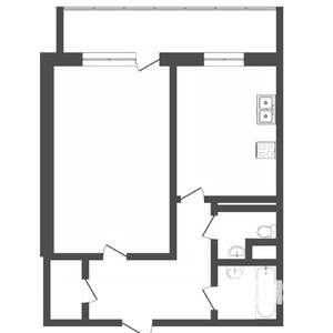 1-к квартира, вторичка, 38м2, 9/10 этаж