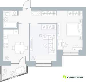 2-к квартира, вторичка, 57м2, 2/5 этаж