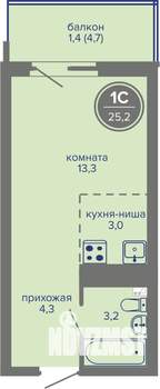 Студия квартира, вторичка, 25м2, 13/26 этаж