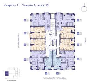 2-к квартира, строящийся дом, 41м2, 13/19 этаж