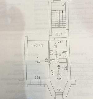 1-к квартира, вторичка, 38м2, 2/5 этаж