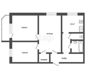 3-к квартира, вторичка, 65м2, 3/10 этаж