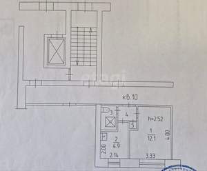 1-к квартира, вторичка, 22м2, 1/9 этаж