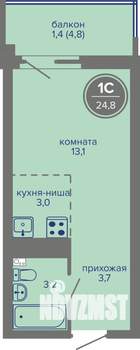Студия квартира, вторичка, 25м2, 16/26 этаж