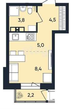 Студия квартира, вторичка, 22м2, 8/9 этаж