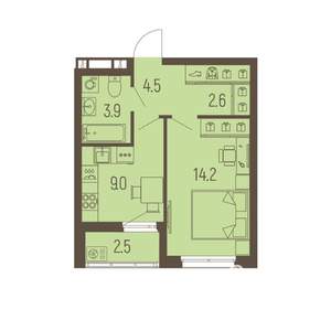 1-к квартира, вторичка, 36м2, 2/16 этаж