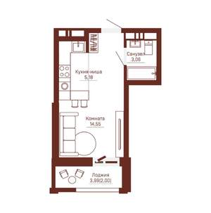 Студия квартира, вторичка, 25м2, 6/24 этаж