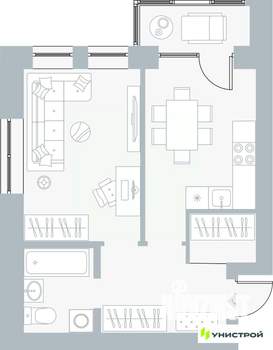 1-к квартира, вторичка, 40м2, 4/5 этаж